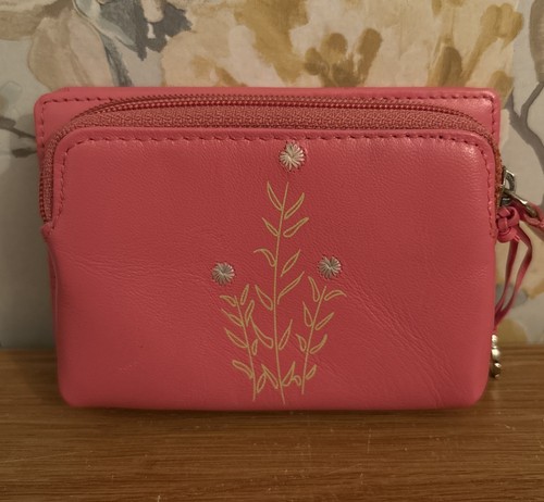Radley pink leather popper - pink, 2