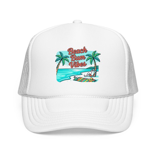 Beach bum vibes foam trucker - foam,