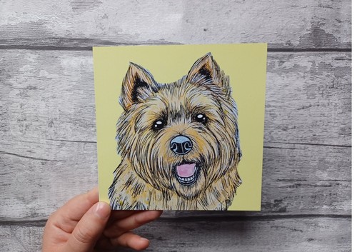 Cairn terrier greetings card - terrier,
