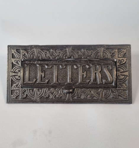 Cast iron letter box plate - cast,