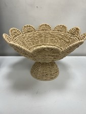 Wicker Ratten Tall Fruit Basket for Kitchen Decorative Storage