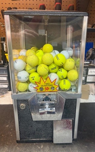 Vend golf ball - $1.00, vending