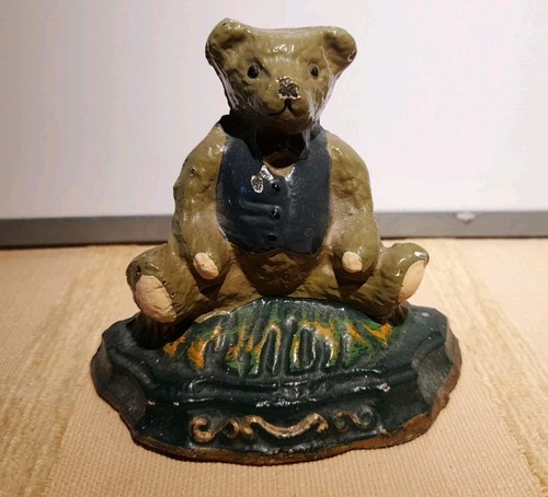 Vintage cast iron teddy - cast, bear