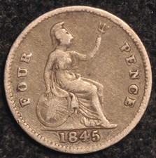 Fourpence Groat 1845 Victoria