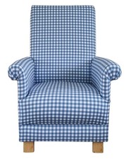 Blue Gingham Fabric Adult