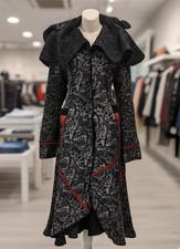 Gothic Steampunk VintageAvant Garde BlackCoat Long Ruffle Collar Designer Style