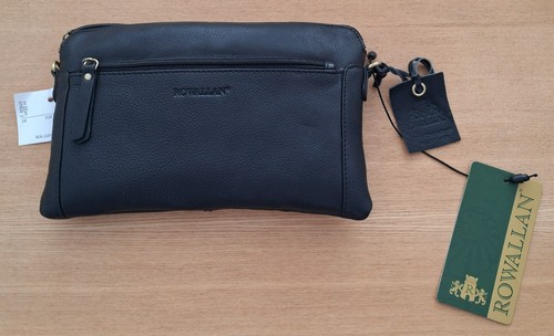 Rowallan black leather cross - black,
