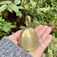 Vintage Brass Alter Bell Small Sanctuary Hand Bell 7cm Wicca Witchcraft Tools