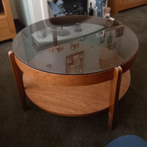 Round glass top - glass, coffee