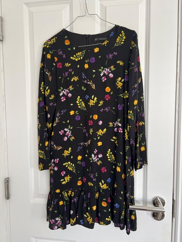 Zara black floral dress - zara,