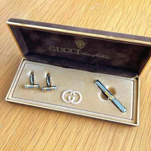 Vintage gucci cufflinks tie - gucci,