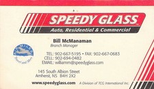 Speedy Glass Amherst NS Vtg