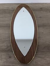 Vintage Wooden Framed Bevelled Oval Wall Hanging Mirror can Be Hung Either Way