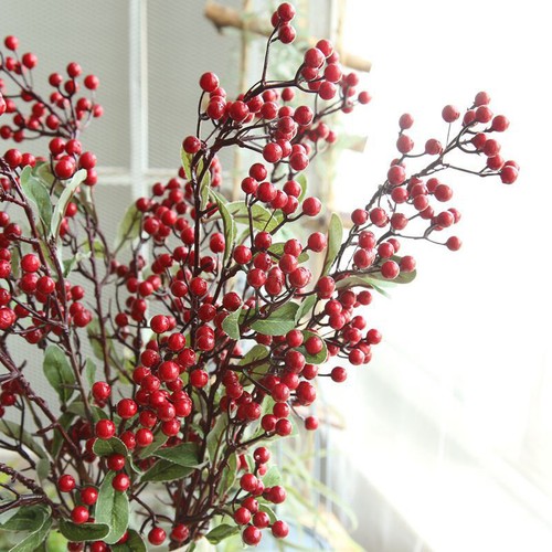 Artificial red bird berry - red,