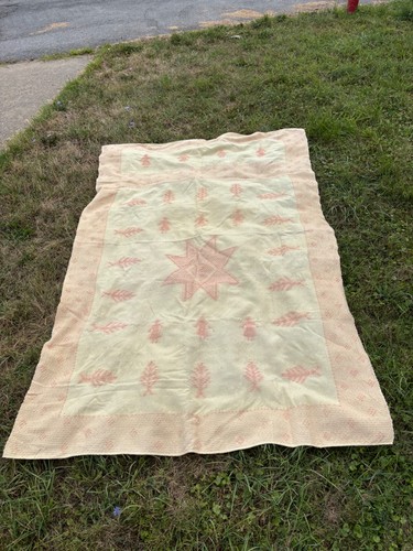 Antique loom woven wool cotton - antique,