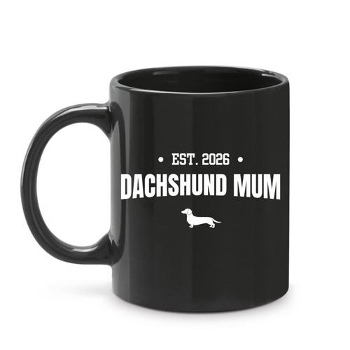 Black dachshund mum mug - black,
