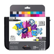 Winsor & Newton Promarker Mixed Set – Modern Lettering Wallet (22 Markers + 3 Fi