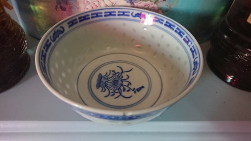 Chinese blue white floral - white,