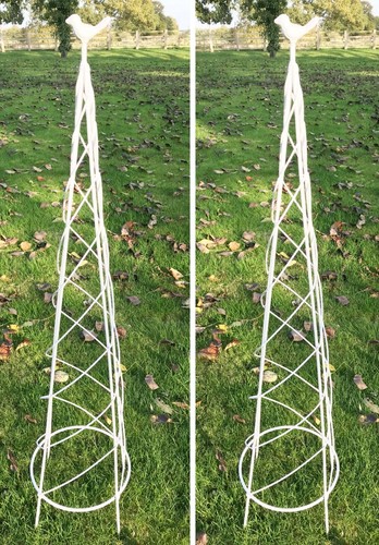 White bird metal obelisk - white,