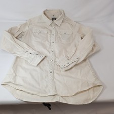 G Star Raw Shirt Mens Worker Overshirt Field Jacket Beige Snap Buttons Size M