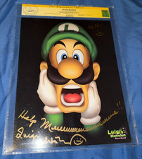LUIGI'S MANSION Nintendo CGC SS Poster SIGNED by Mario Voice, Charles Martinet