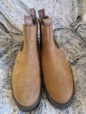 M&S BROWN WATERPROOF NUBUCK CHELSEA BOOTS. SIZE 9.5. NEW 