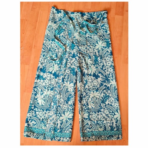Nepalese teal silk - silk, floral