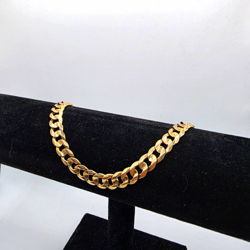 9ct gold curb link bracelet - gold,