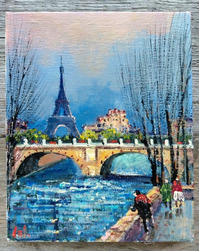 Vintage paris oil painting - paris,