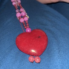 Red & Pink Statement Lola Rose Long Pendant Necklace 