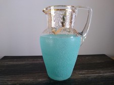 Antique Victorian Hand blown Blue Glass Jug