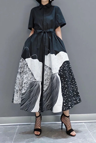 Black designer dress urban - black,