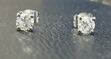 1.20 Carat Total Round Diamond Solitaire Stud Earrings in Platinum