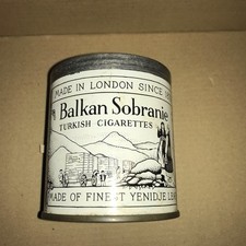 RARE Vintage  Balkan Sobranie 50 Turkish Cigarette Tin, Tobacco Smoking Ephemera