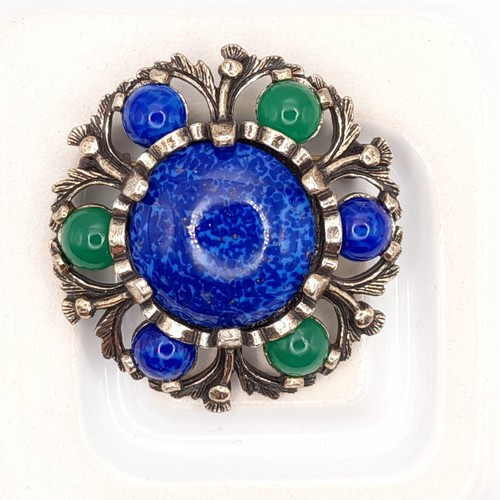 Blue celtic faux pebble - faux, pewter