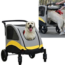 Large Dog Stroller Travel Pushchair Carrier Pet Puppy Recovery Tend Trolley Cart
