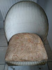 ORIGINAL VINTAGE LLOYD LOOM CHAIR GOLDEN WHITE NOT USED 