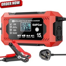 15Amp Car Battery Charger 12V