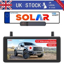 AUTO-VOX 7.2" Solar Wireless Reversing Camera DVR Recording 1080P Split Screen
