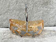 VINTAGE CARNIVAL GLASS BOAT