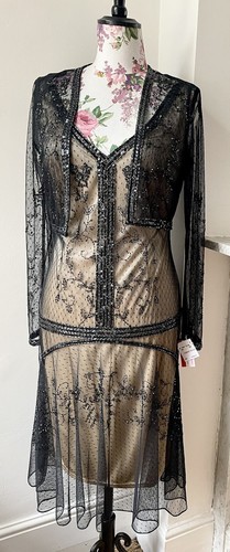Black beaded dress and - black,