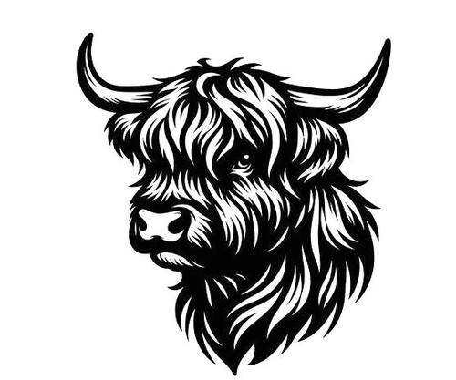 Highland cow head decal vinyl - cow,