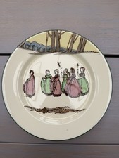 Royal Doulton Springtime Series D3119 Girls Dancing Plate Ø 24cm VGC 1909-1932