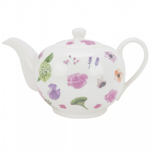 Floral porcelain teapot - floral,
