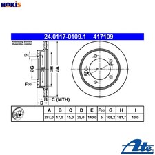 2x BRAKE DISC 24.0117-0109.1