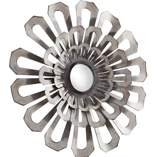 Rustic sunburst wall mirror - rustic,
