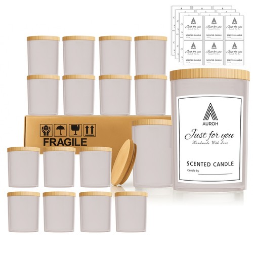 Frosted empty candle jars - 7,