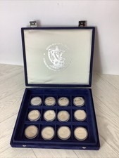 Gibraltar Crown Silver Coins X12 Ships & Explorers In Display Case @pre#