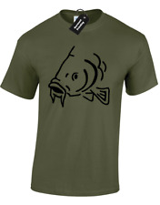 SILHOUETTE OF CARP MENS UNISEX T-SHIRT FISHING FISHERMAN ANGLING CLOTHING CAMO