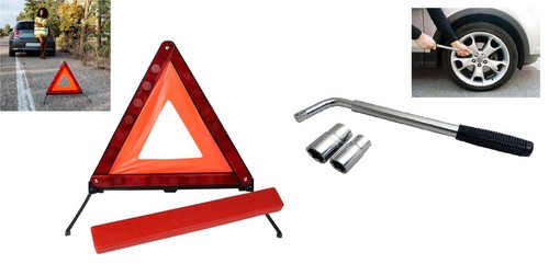 Car warning triangle emergency - car,